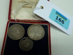 Three Georgian Scarborough silver tokens 2 x 1 shilling and 1 x sixpence 1811 and 1812 struck by