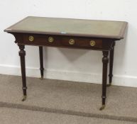 Victorian mahogany writing table, with inset green leather top, 107cm x 59cm x 72cm high