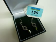 Bead and marcasite ear-rings stamped 925