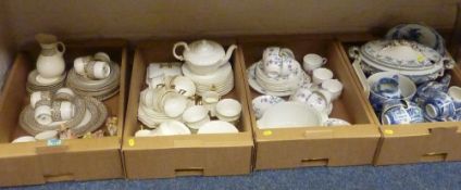 Royal Worcester floral brown and gilt dinner and coffee wares, Cauldon gilt and white dinnerware and
