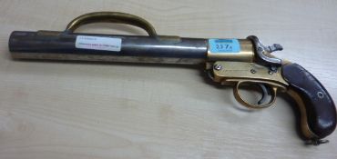 Schermulys patent no 179997 line throwing pistol 19th Century, of brass and steel construction