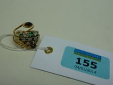 Five rings variously hallmarked 9ct, 15ct, stamped 18ct
