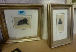'Small headed fly' and 'Blowfly', two proof etchings by Leonard Baskin