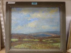 'Near Totley, Sheffield' oil on canvas by John William Bee (1883-1960) friend of Stanley Royle