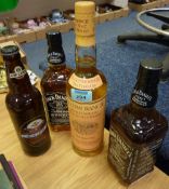Glenmorangie 'Ten Years Old' Single Highland Malt Scotch Whisky, two bottles of Jack Daniels