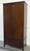 Willis & Gambier mahogany double wardrobe with drawer to base