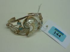 Mother of Pearl shell bracelet stamped 925