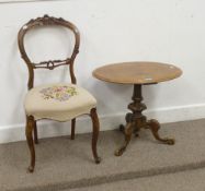 Early Victorian carved walnut framed balloon back chair with tapestry work seat and a similar