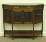 Victorian walnut side cabinet with shaped front, W122cm