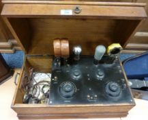 Early 20th Century radio in oak case