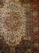 Persian Madras rug, beige ground, 23cm x 150cm