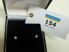 Pair of rose gold diamond ear-rings stamped 750