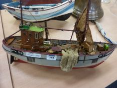 Scratch built wooden model of a Whitby fishing boat 'Serene WY58'