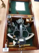 Sextant by H Hughes & Son Ltd, London, with accessories in mahogany case and Adirality Certificate