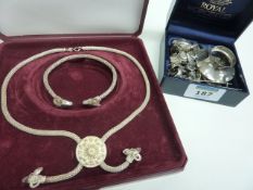 Hallmarked silver and jewellery stamped 925 in two boxes