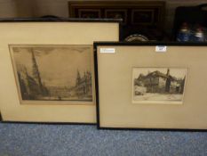 Rye, The Mermaid Inn, engraving, signed by Reginal Green and a further engraving of a Continental
