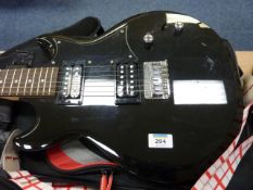 Gio Ibanez black electric guitar, with case