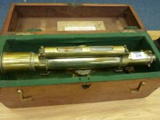Early 20th Century brass Premier Level by A G Thornton of Manchester, in original wooden box