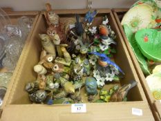 Collection of ceramic and resin birds, to include Border Fine Arts, RSPB models and owls