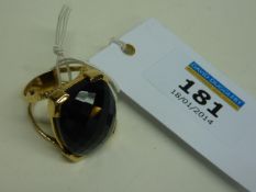 Large faceted onyx ring