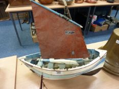 Scarborough fishing cobble 'Two Brothers' SH252, scratch built wooden model of a fishing boat