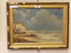 Coastal scene, 19th/20th Century oil on canvas signed