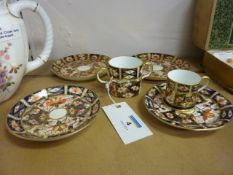 Royal Crown Derby tyg, 2451 pattern and further Royal Crown Derby saucers