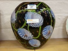 Murano style cased glass vase