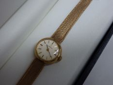Ladies gold Omega wristwatch and bracelet hallmarked 9ct