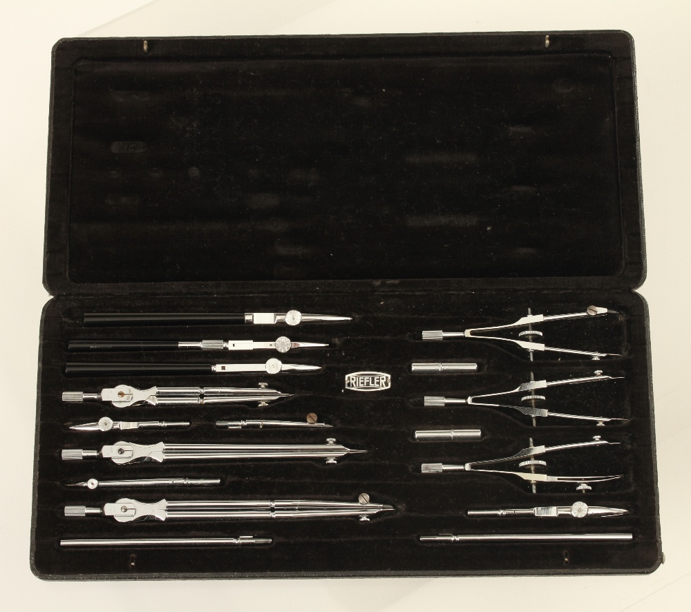 A plated drawing set by RIEFLER in orig case F