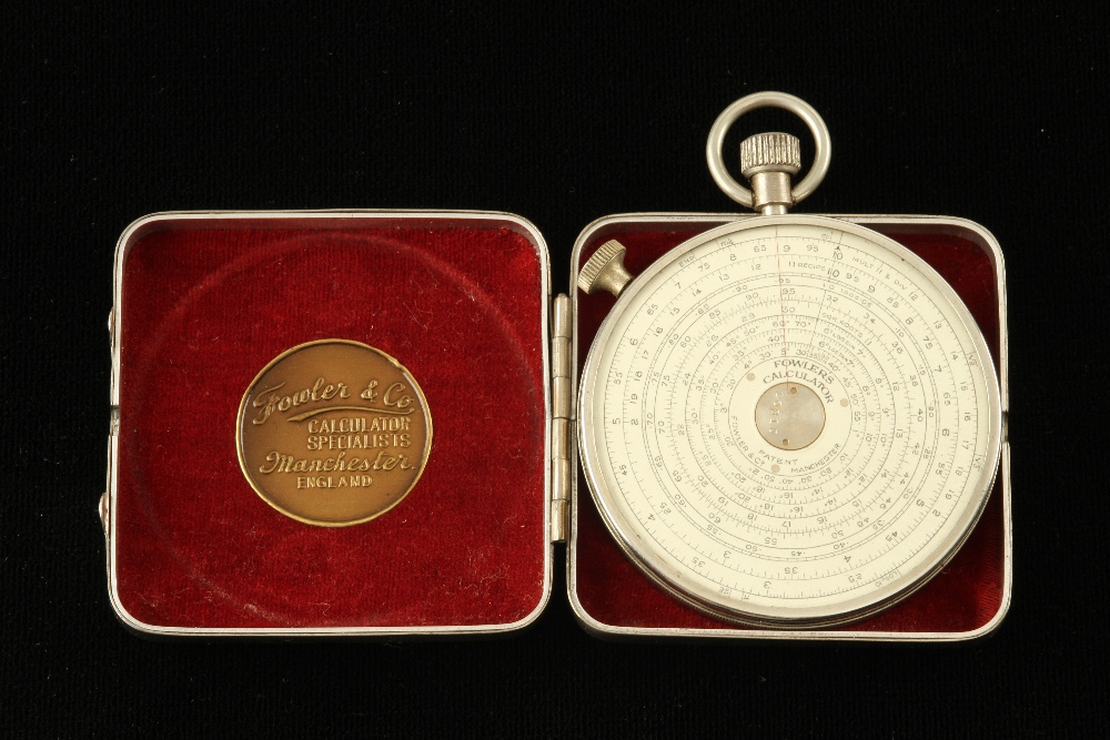 A FOWLER'S Patent Calculator in orig plated case F