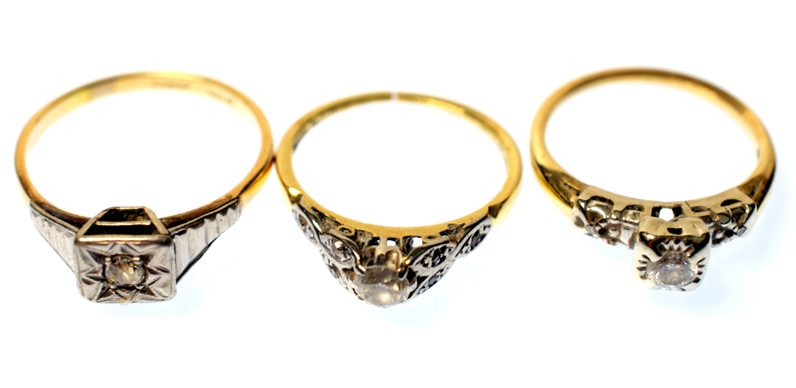Three diamond rings.