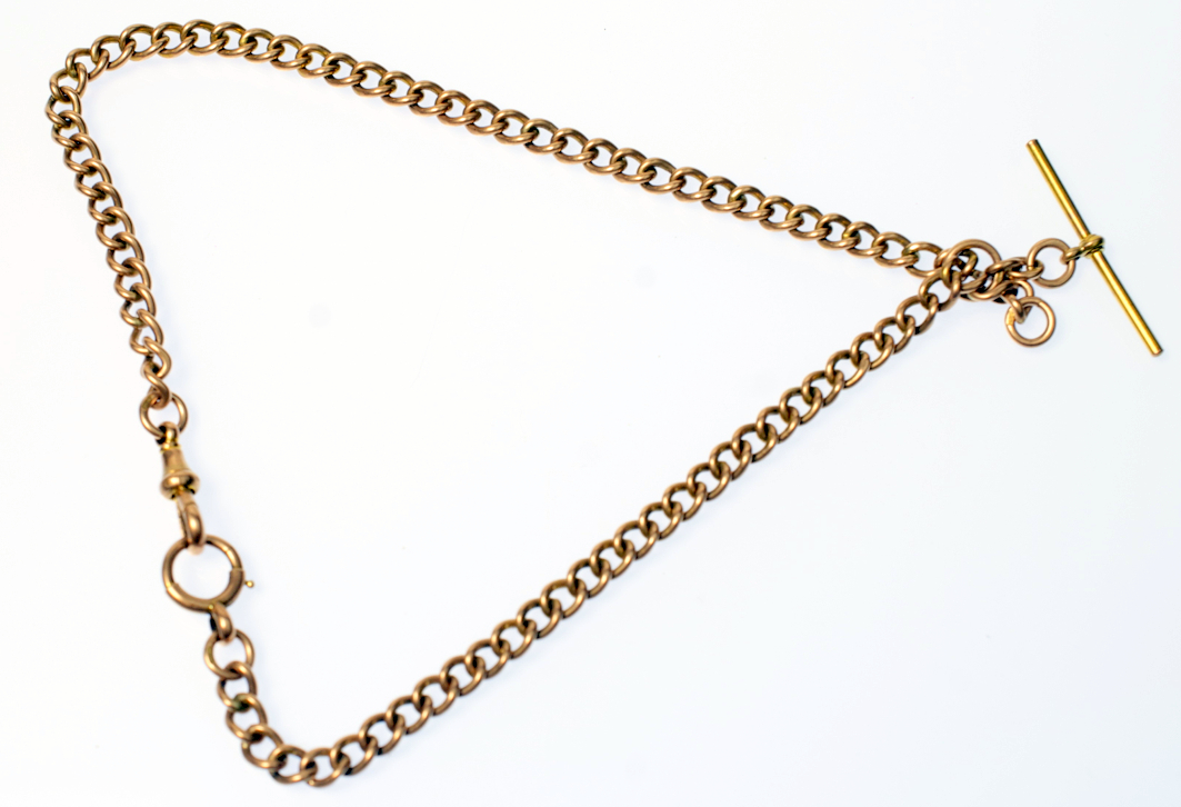 A 9 ct. gold watch chain, 30.4g.