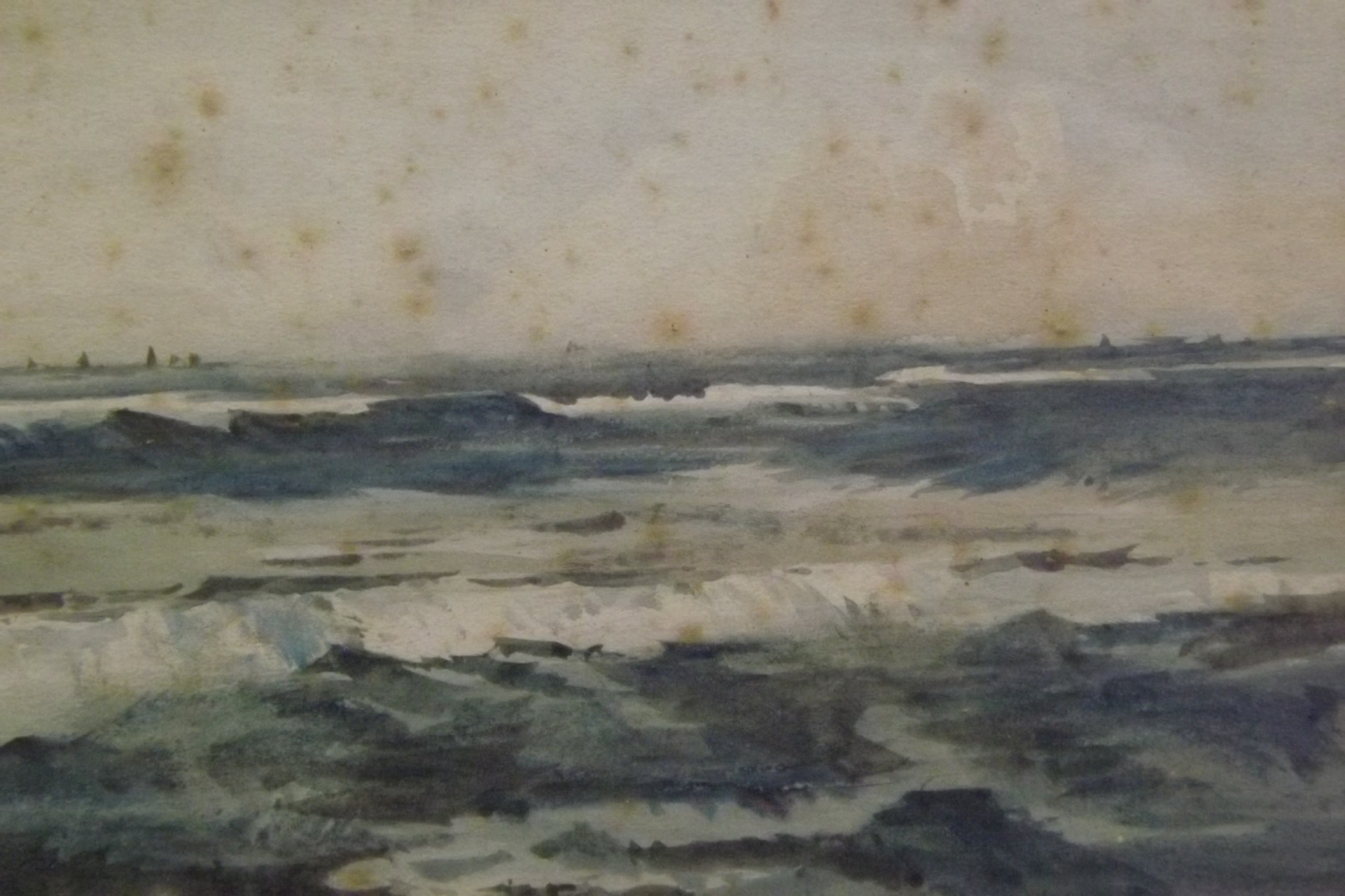 JOHN GUTTERIDGE SYKES
Distant shipping
Watercolour
Inscribed label to the back
12 x 17.5cm