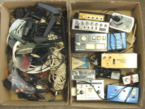 CB radio, including Bermi BRL210, power supplies, SWR meters, microphones and cabling in two