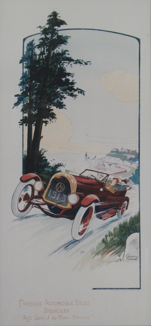 After Gamy (late 20th Century), two Continental humorous motoring colour prints, originally by