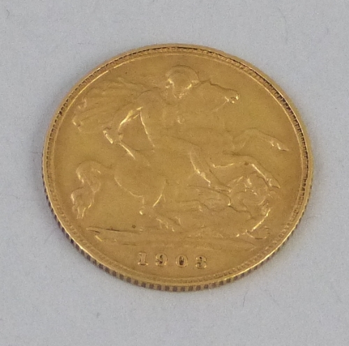 An Edwardian gold half sovereign, 1903