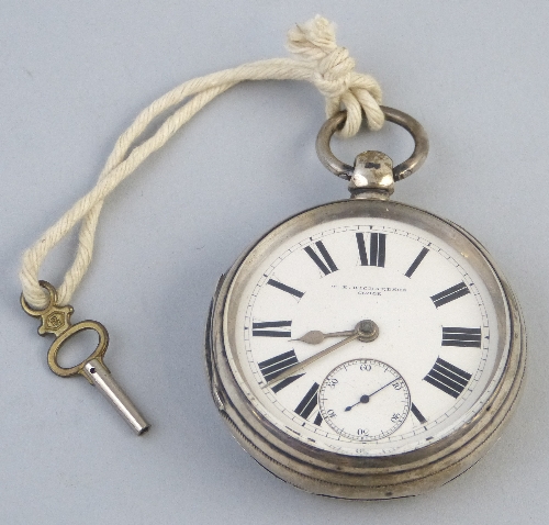 A Victorian pocket watch, the key wind movement and white enamel dial inscribed “T E Richardson