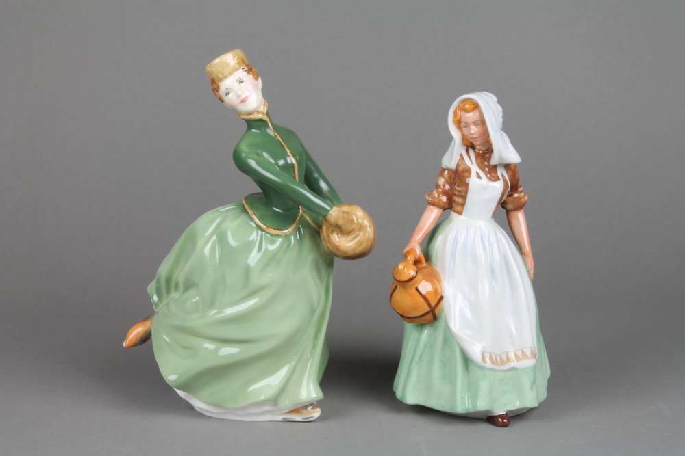 A Royal Doulton figure - The Milkmaid HN2057 6 1/2"" and ditto Grace HN2318 8