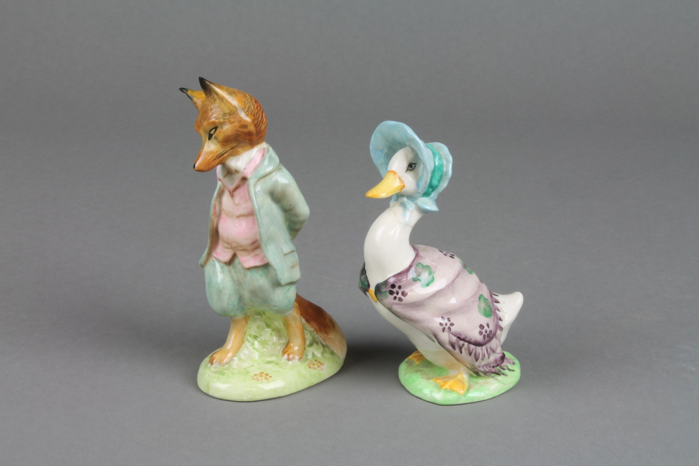 2 Beswick Beatrix Potter figures - Jemima Puddleduck 4"" and Foxy Whiskered Gentleman 4