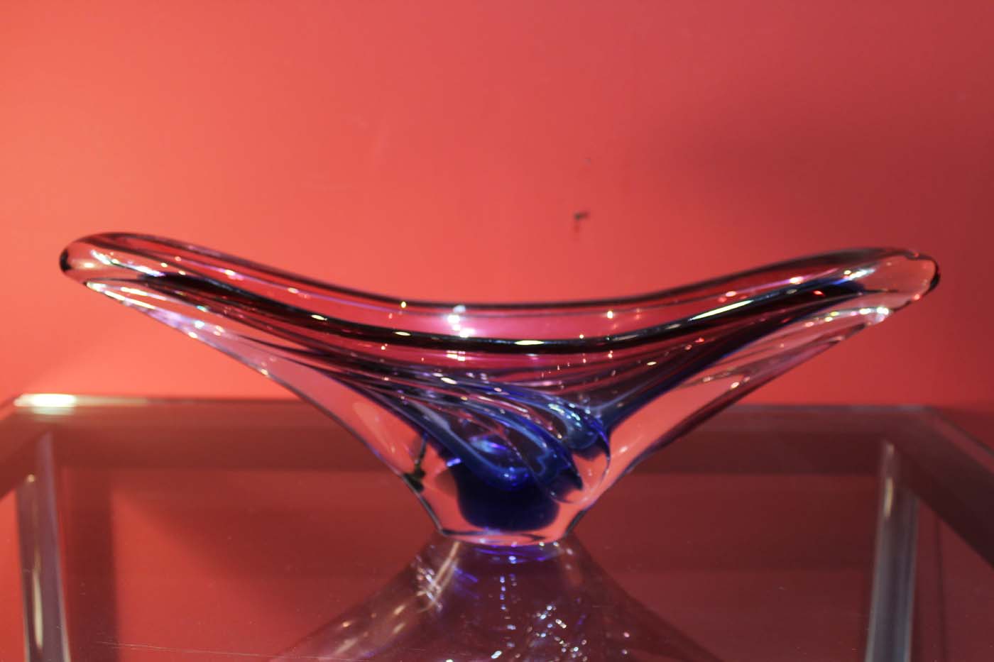 A MURANO STYLE BOWL, 45 cm wide x 16cm high