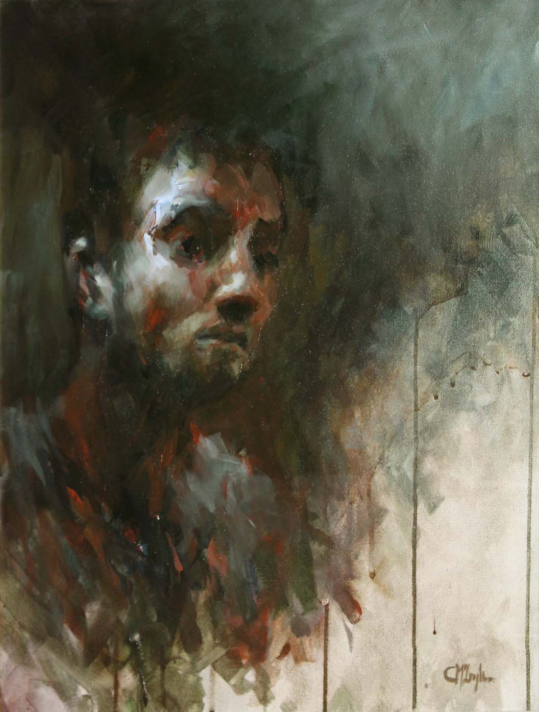 Cian McLoughlin, Contemporary
THE MOURNER 
Oil on canvas, 24" x 18" (61 x 46 cm), signed.