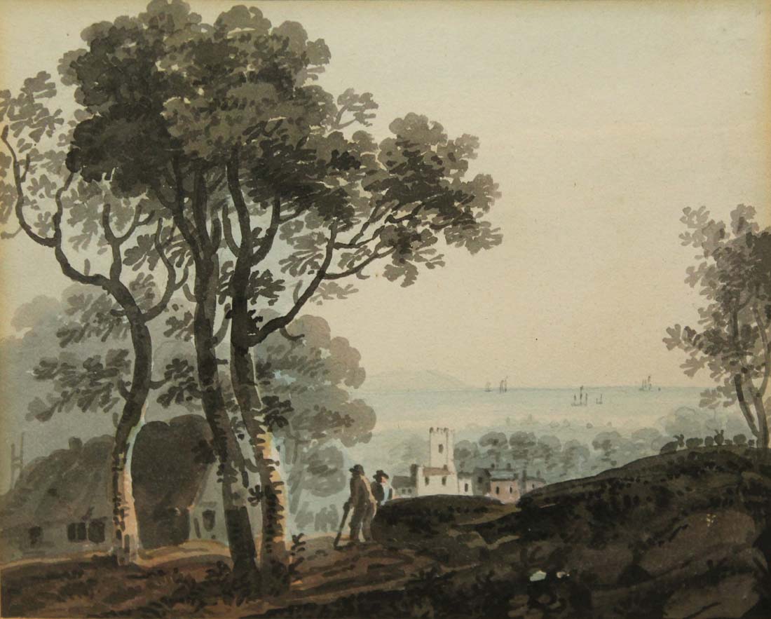 John Henry Campbell, 1757-1828
MONKSTOWN, CO DUBLIN
Watercolour, 5 1/4" x 6 1/2" (13.3 x 16.5cm),