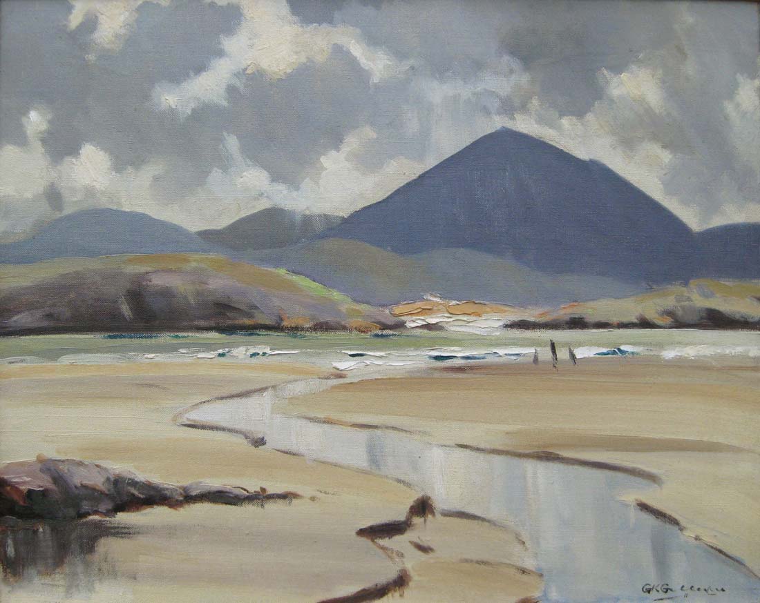 George K Gillespie RUA, 1924-1995
COASTAL VIEW TOWARDS CROAGH PATRICK
Oil on canvas, 16" x 20" (41 x