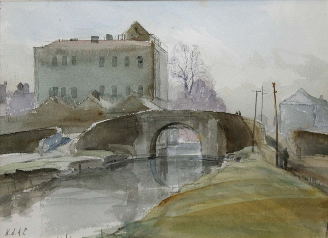 Niccolo d'Ardia Caracciolo RHA 1941-1989
THE BRIDGE AT SALLINS, CO. KILDARE
Watercolour, 8 1/2" x 12