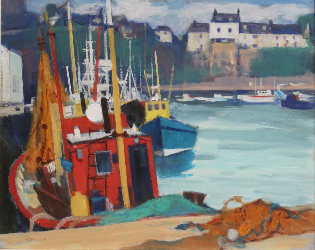 Gerald Bruen RHA, Contemporary
DUNMORE EAST
Oil on canvas, 17" x 21" (43 x 53.5cm), signed,