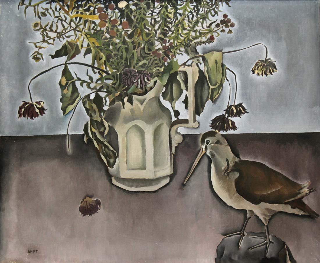 Patrick Swift, 1927-1983
STILL LIFE - WOODCOCK AND FLOWERS
Oil on canvas, 24" x 30" (61 x 76cm),