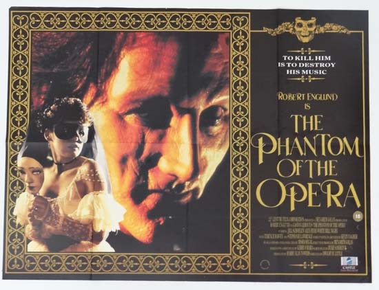 Original Film poster :  A c.1989 film poster for The Phantom of the Opera 30" x 40"   CONDITION: