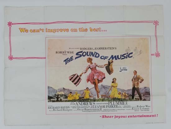 Original film poster : A c.1965 film poster for The Sound of Music 30" x 40"   CONDITION:  Please