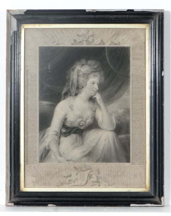 J Collyer (1748-1827) after John Russell (1745-1806)
19 th C Monochrome lithograph
' Mrs.